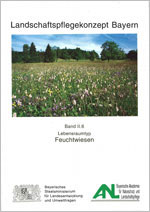 Titelblatt LPK II 6 Feuchtwiesen (Feuchtwiese mit Blumen und Gräsern, im Hintergrund Bäume)